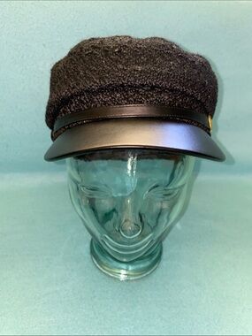 20 PEARLS IVY STOREHOUSE conductor hat tweed leather brim black size OSFA